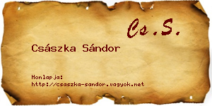 Császka Sándor névjegykártya
