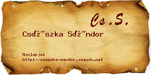 Császka Sándor névjegykártya