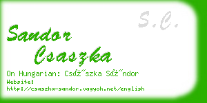 sandor csaszka business card